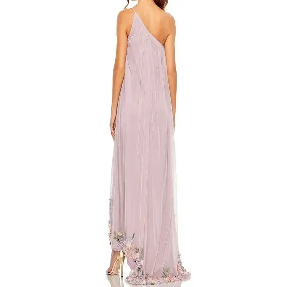 Mac DuggalEmbellished One Shoulder Trapeze Gown